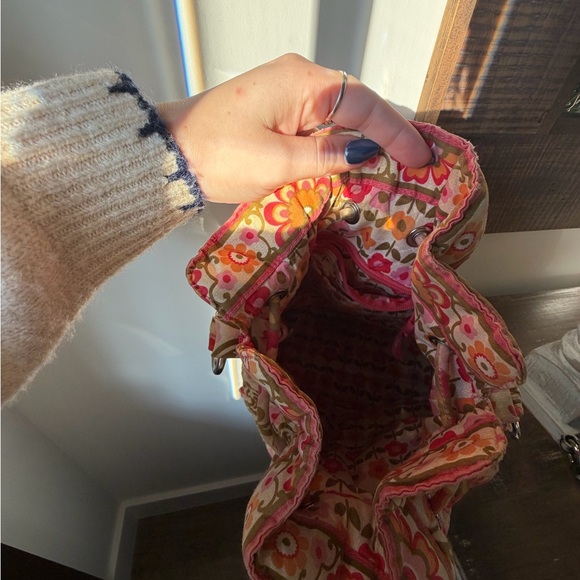 Vera Bradley Pink and Green Floral Crossbody Bag - Picture 4 of 4